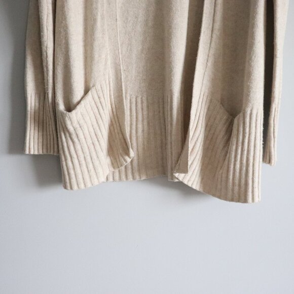 Talula Women's Cream Sz XXS Lenox Cashmere Oversized Open Front Ribbed Cardigan - Picture 8 of 11
